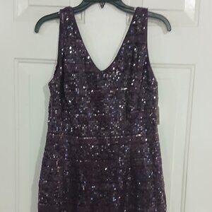 SD Collection Sequin Cocktail Dress Plum Above the Knee Sheath Style Sz 10